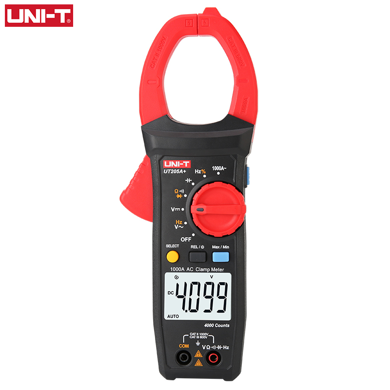 UNI-T Digital Clamp Meter UT205A+ UT206A+ 1000A AC Current Pliers Ammeter Voltmeter Frequency Meter Capacitor Tester