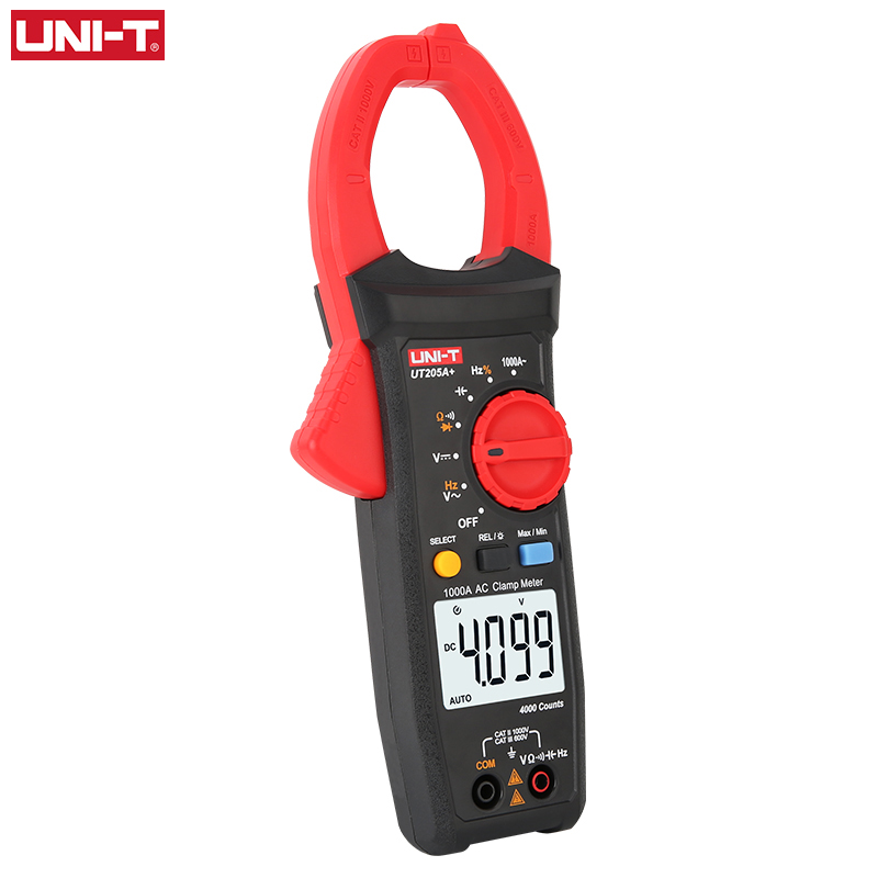 UNI-T Digital Clamp Meter UT205A+ UT206A+ 1000A AC Current Pliers Ammeter Voltmeter Frequency Meter Capacitor Tester