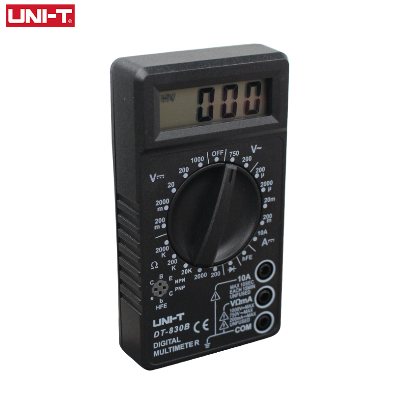 UNI-T Digital Multimeter DT830B DT830D LCD Display Manual Voltmeter Ammeter Ohmmeter Diode Transistor Tester Overload Protection