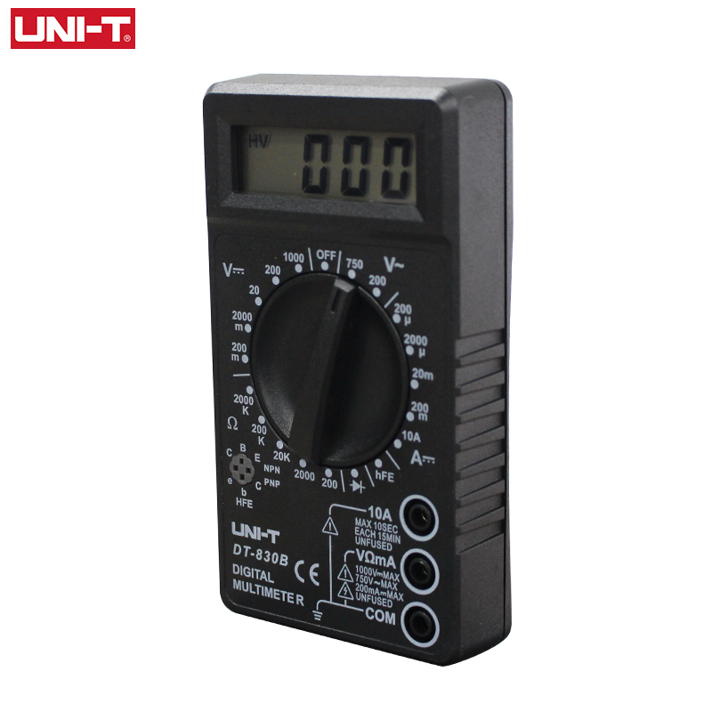 UNI-T Digital Multimeter DT830B DT830D LCD Display Manual Voltmeter Ammeter Ohmmeter Diode Transistor Tester Overload Protection