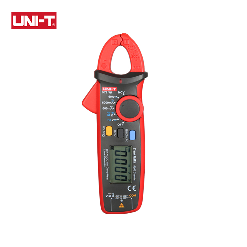 UNI-T Mini Digital Clamp Meter UT211B Auto True RMS 60A AC DC Current Pliers Ammeter Voltmeter Zero Mode Capacitance Measurement