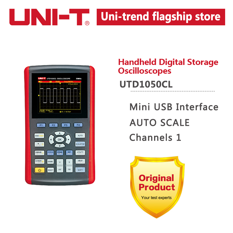 UNI-T Oscilloscope Multimeter UTD1050CL 50MHZ 1 Channels Handheld Digital Oscilloscope 200MS/s Sampling Rate 3.5 Inches TFL LCD