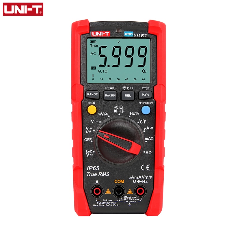 UNI-T Tester Digital Multimeter Profesional UT191T UT191E True RMS Auto Range DMM 20A Ammeter 600V Count 6000 DC AC Capacitor