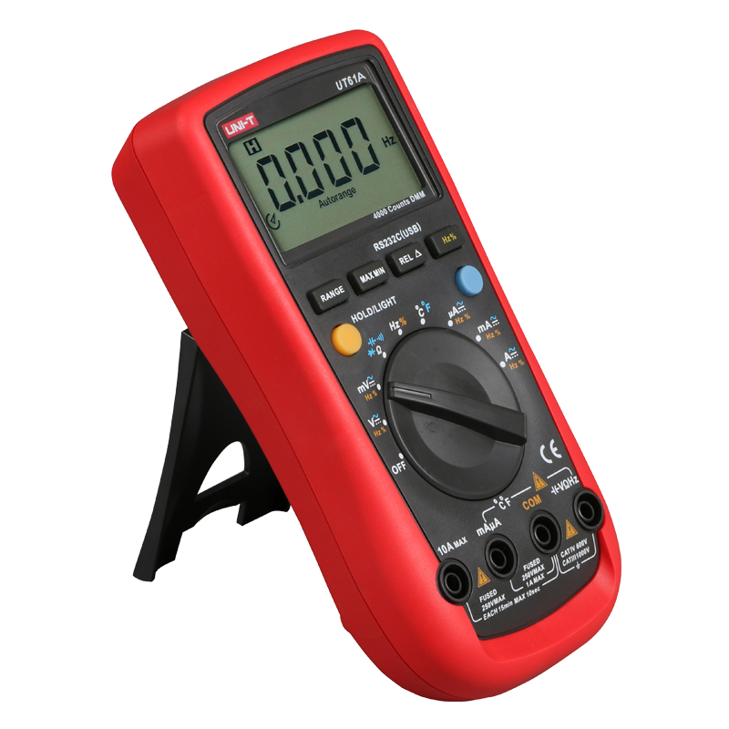 UNI-T True RMS Digital Multimeter UT61A UT61B UT61C UT61D UT61E UNI T AC DC Multimetros Capacitor Transistor Tester Data Peak