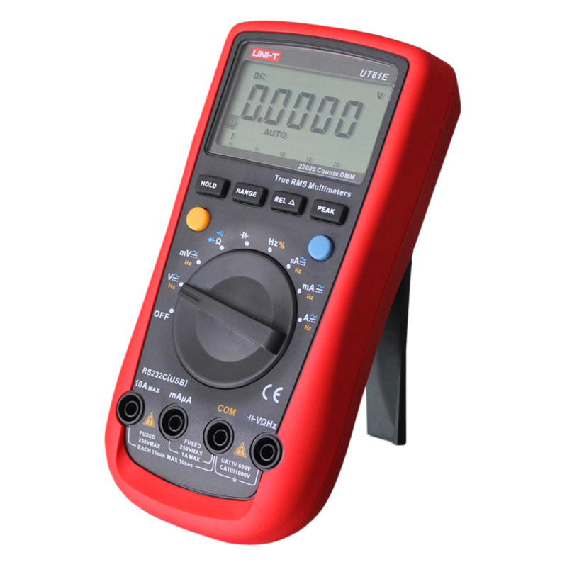 UNI-T True RMS Digital Multimeter UT61A UT61B UT61C UT61D UT61E UNI T AC DC Multimetros Capacitor Transistor Tester Data Peak