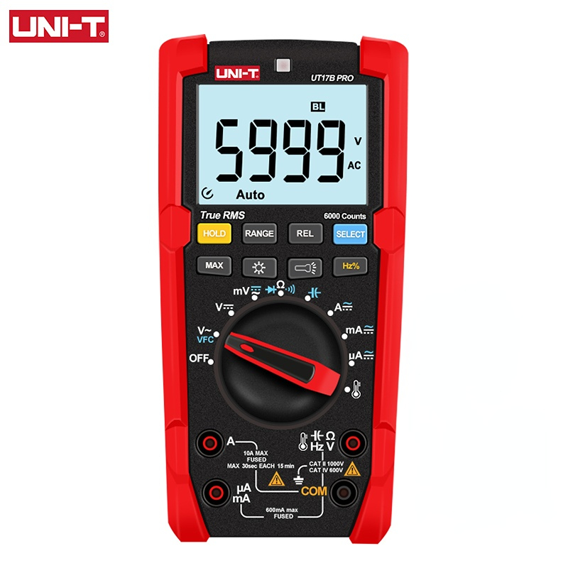 UNI-T UT15B UT17B UT18B Pro True RMS Digital Multimeter Auto Range Tester 60Mohm VFC Hz Capacitor Resistor Meter Anti-burn