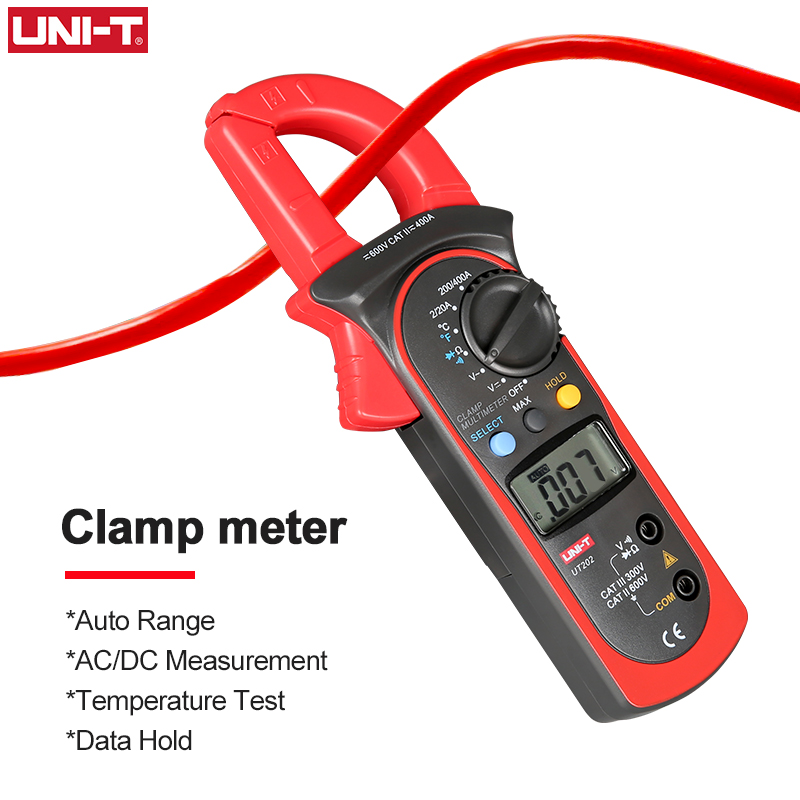 UNI-T UNI T Digital Clamp Meter DC AC Current UT201 UT202 UT203 UT204 UT202A UT204A Series 400A-600A Power Clamp Multimeter Tester Ammeter