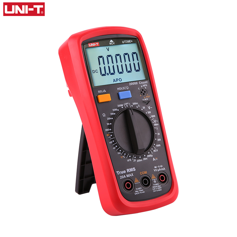 UNI-T UNIT UT39E+ Digital Multimeter Auto Range DC AC 20A 1000V Electric Measurement Capacitor Tester 2000μF Transistor Testing