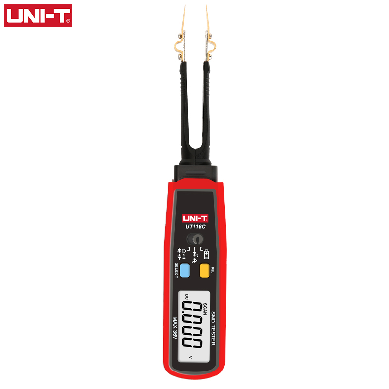 UNI-T  UT116A UT116C SMD Tester 36V Voltage Battery Measurement Rotable Tweezer LED Diode Multimeter Resistor Capacitor Tester