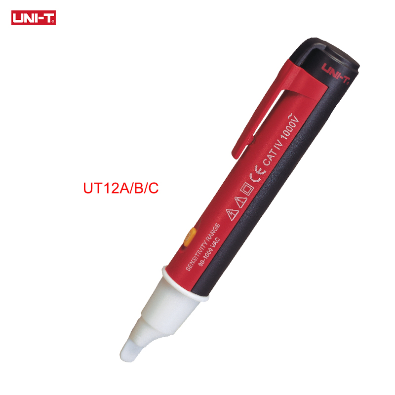 UNI-T Non Contact AC Voltage Detector UT12A/B/C Electrical Test Pen Stick 90V-1000V Voltage Sensor Tester LED Indicator