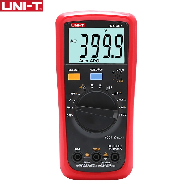 UNI-T UT136B+ Digital Multimeter Large LCD Dual Display 1000V 10A AC DC Voltmeter Current Test Meter