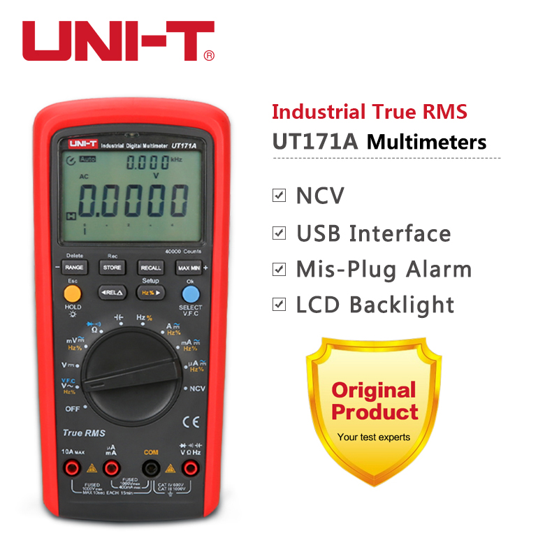 UNI-T UT171A UT171B UT171C Industrial True RMS Digital Multimeter AC DC Voltmeter Ammeter Ohmmeter Capacitance Frequency Tester
