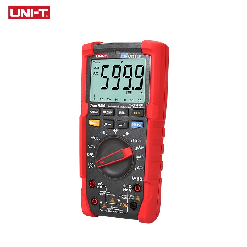 UNI-T UT195E Industrial Waterproof multimeter IP65 Flashlight UT195E LoZ Voltage Measurement True RMS Digital Multimeter