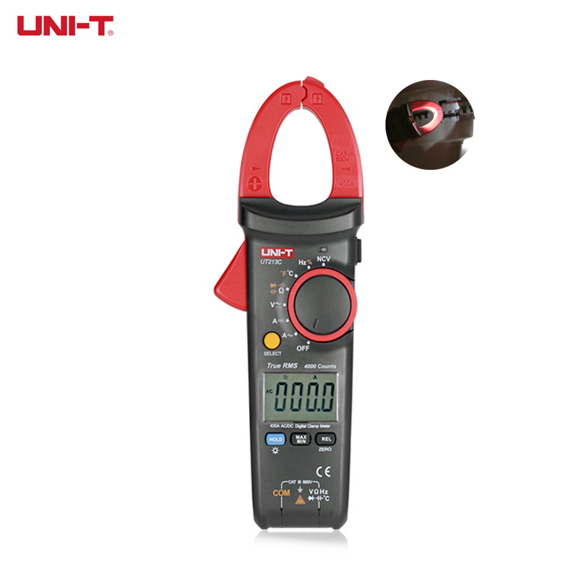 UNI-T UT213A UT213B UT213C Digital DC Current Clamp Meter 400A AC DC Multimeter Clamp UT213C NCV Voltage Resistance Continuity Measurement Tester