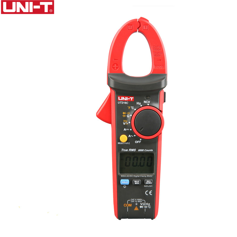 UNI-T UT216C 600A Digital AC DC Clamp Meter Current Clamp Multimeter DC Amper Meter Frequency Capacitance Temperature NCV Test