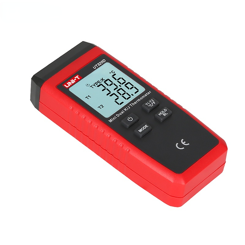 UNI-T UT320D mini-contact thermometer, dual-channel K/J thermocouple thermometer data to keep off automatically