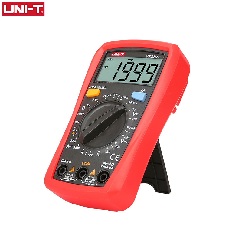 UNI-T UT33B+ Mini Digital Multimeter AC DC Voltmeter Ammeter 2000 Counts Battery Test Meter Multitester Resistance ohm Tester