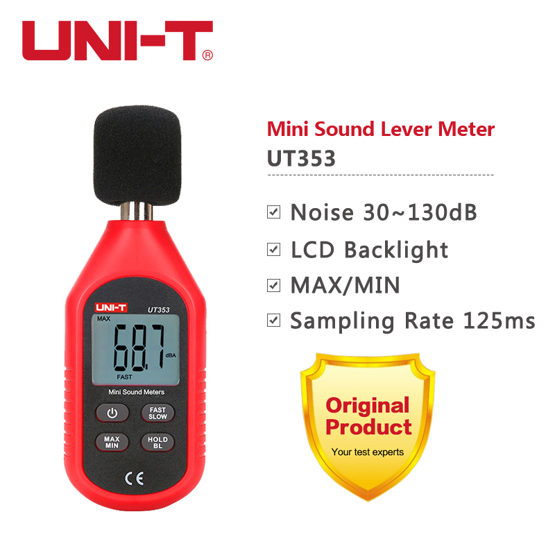 UNI-T UT353 Digital Sound Level Meter Noisemeter 30-130dB Decibel Tester Noise Audio detector Volume Measuring Instrument