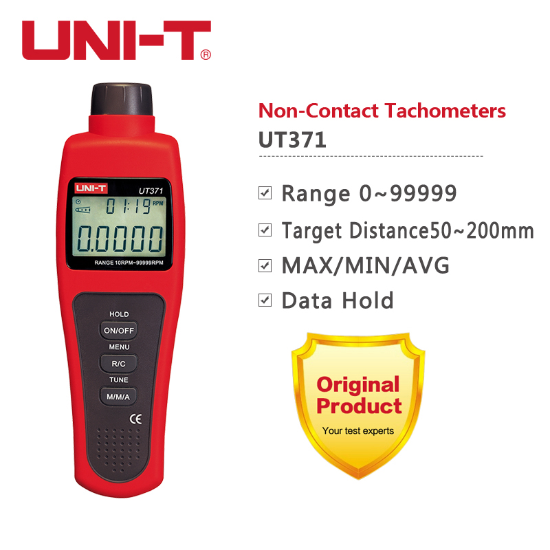 UNI-T UT371 Handheld Non-Contact Tachometers RPM Range 10~99999 MAX/MIN/AVG Target Speed Measuring Instruments