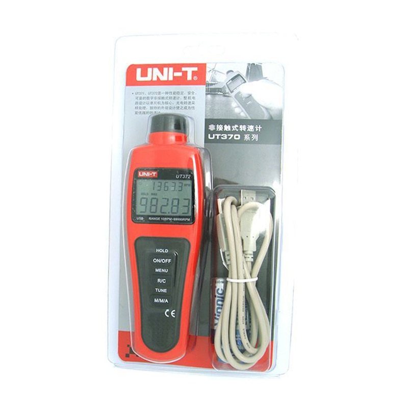 UNI-T UT372 Non-Contact Tachometers Target RPM Range 10~99999 MAX/MIN/AVG Test Distance 5~20cm USB Interface