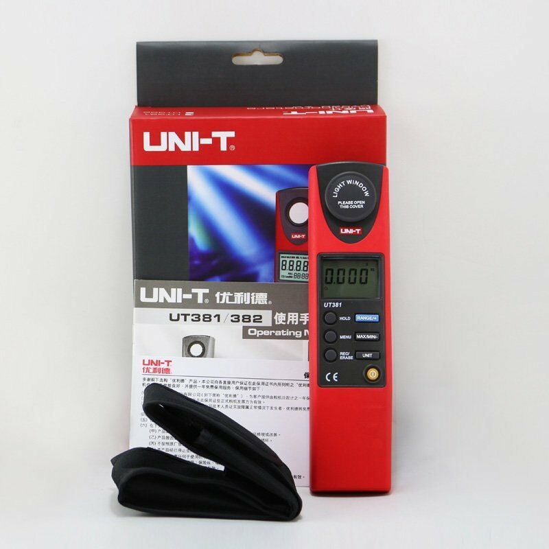 UNI-T UT381 UT382 Digital Lux Meter Illuminometers Measurement Data Hold Auto Range LUX/FC Luminometer Photometer