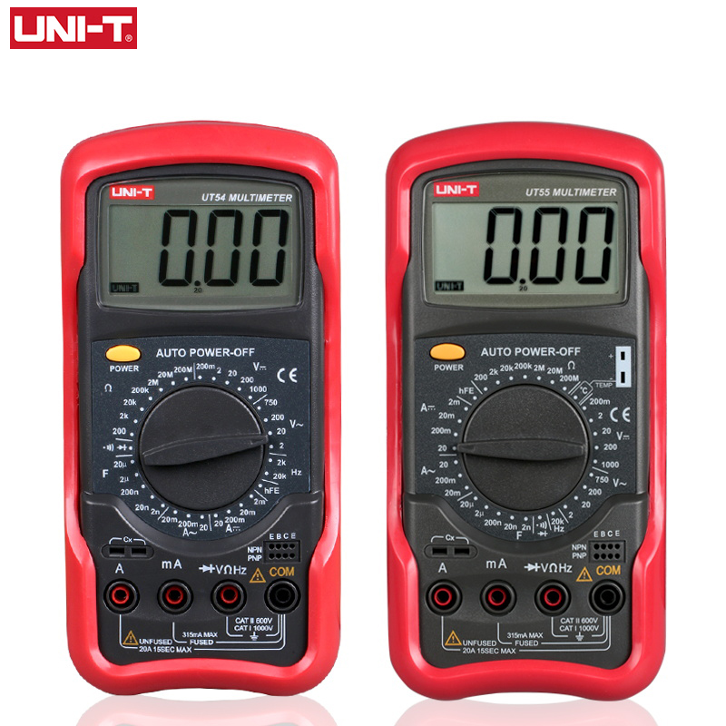 UNI-T UT55 Universal Digital Multimeter UNI T 1000V AC DC DMM Electric Transistor Capacitor Tester Multimetro Digital