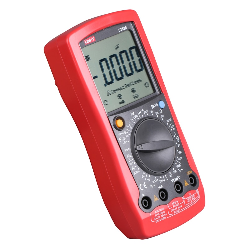 UNI-T UT58E General Digital Multimeters Full Icon LCD DisplayTemperature Frequency Capacitance Diode Transistor AC/DC Tester