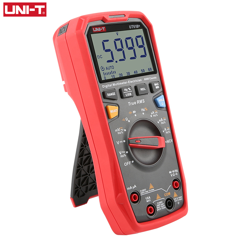UNI-T UT61B+ Unit Multimeter Digital 6000 Counts LCD Display DC AC 1000V True RMS Auto Range Capacitance Test 60mF Meter