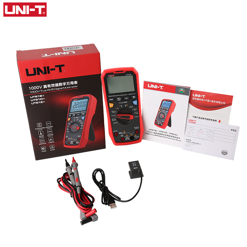 UNI-T UT61B+ Unit Multimeter Digital 6000 Counts LCD Display DC AC 1000V True RMS Auto Range Capacitance Test 60mF Meter