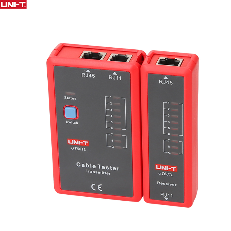 UNI-T UT681L RJ45 RJ11 Cable LAN Tester Network Cable Telephone Line Dual-use Tester LED Status Display NC/HDMI Repair Tool