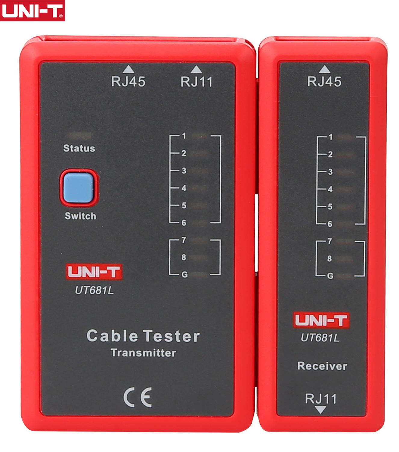 UNI-T UT681L RJ45 RJ11 Cable LAN Tester Network Cable Telephone Line Dual-use Tester LED Status Display NC/HDMI Repair Tool