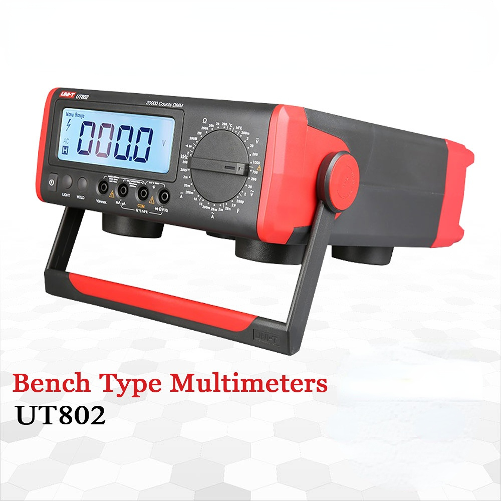 UNI-T UT802 LCD Display Bench Type Digital Multimeters Volt Amp Ohm Capacitance Hz 19999 Counts Tester High-Accuracy