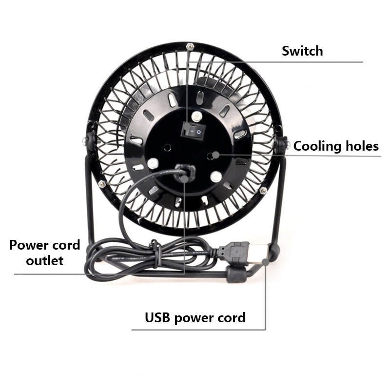 Usb And Solar Mini Fan 4 Inch And 6 Inch Size 5w Solar Panel Aluminum Blade Fan Use for Home Office Outdoor