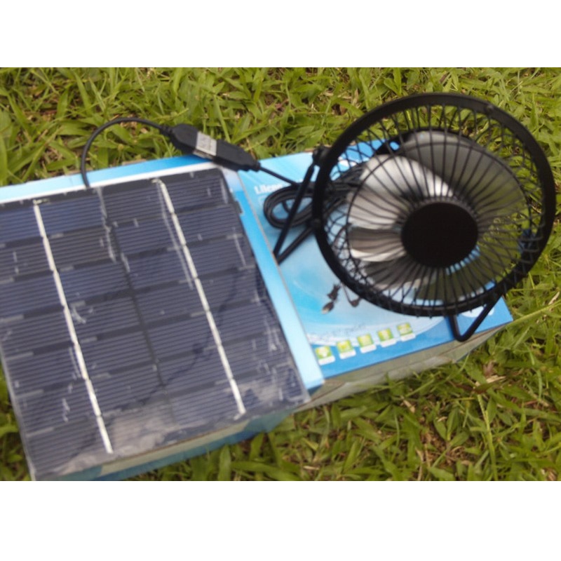 Usb And Solar Mini Fan 4 Inch And 6 Inch Size 5w Solar Panel Aluminum Blade Fan Use for Home Office Outdoor