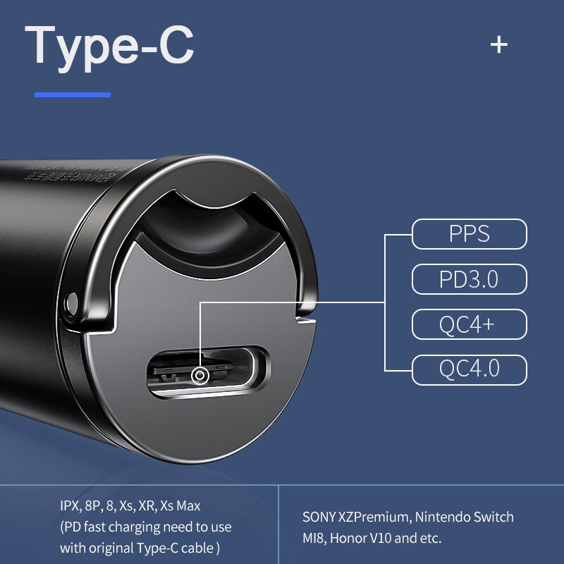 Quick Charge 4.0 3.0 USB C Car Charger For iPhone 12 11 X Pro Huawei Xiaomi Mobile Phone USBC Type C PD 3.0 Fast Charging