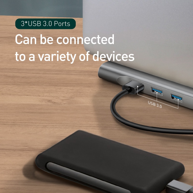 USB C HUB For Macbook Pro Air USB-C Type C HUB to 4KHD VGA RJ45 Multi Ports USB 3.0 USBC Type-c HUB with PD Power Adapter