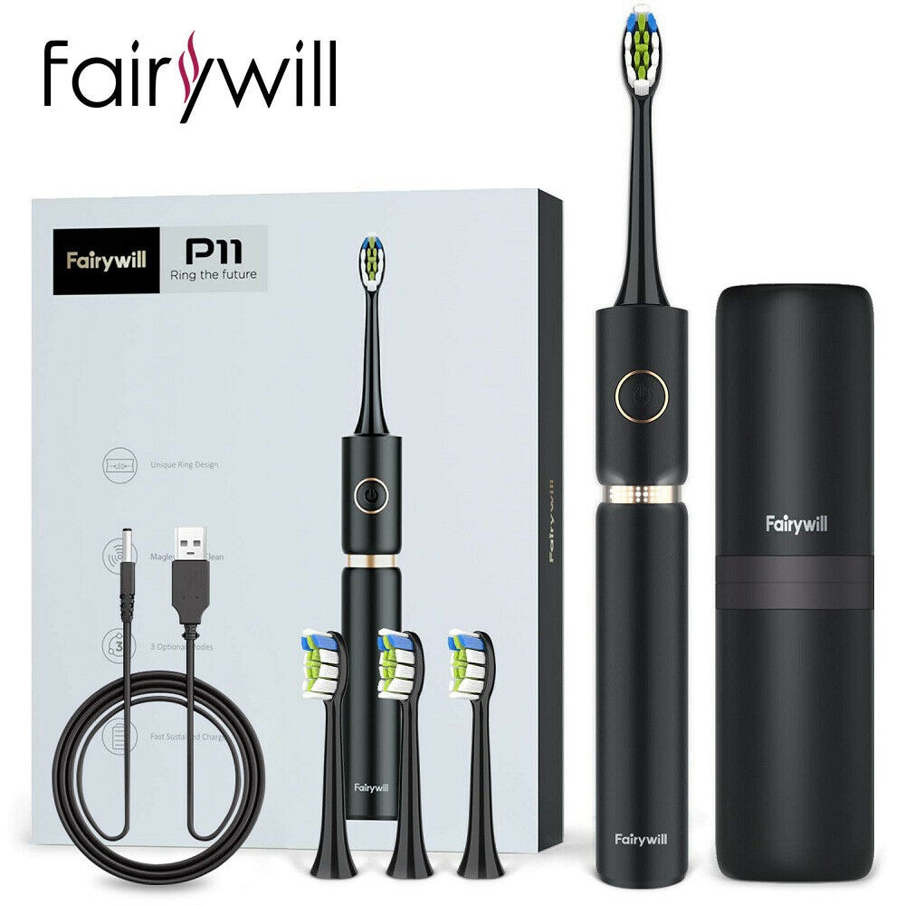 USB Cable Charger for Fairywill Sonic Electric Toothbrush Black for Toothbrushes Model FWP11, FW507, FW508, FW917