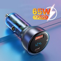 USB Car Charger 65W PD Fast Charger Charging Quick Charge 4.0 QC 3.0 Type C Charger For iPhone 12 Xiaomi Samsung MacBook