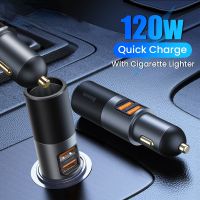 USB Car Charger for Cigarette Lighter Socket 12V QC 4.0 3.0 Type C Fast Charge Expand Charge Adapter in the Car Splitter
