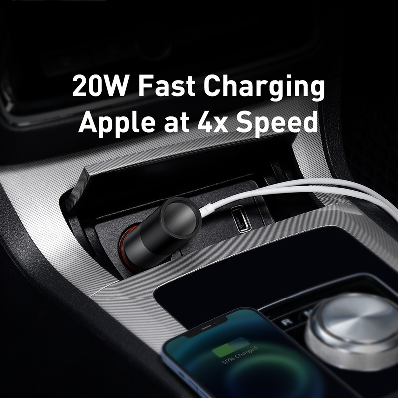 USB Car Charger for Cigarette Lighter Socket 12V QC 4.0 3.0 Type C Fast Charge Expand Charge Adapter in the Car Splitter