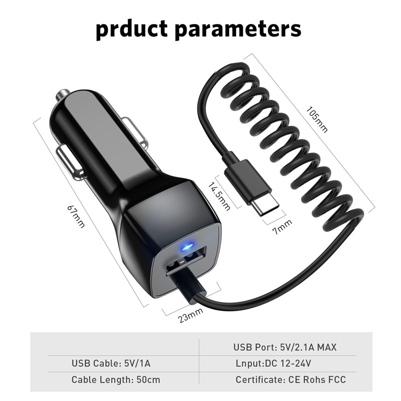 USB Car Phone Charger For Samsung S10 S9 Plus Car-charger Micro USB Type C Cable Fast Quick Charge For Xiaomi Huawei SONY