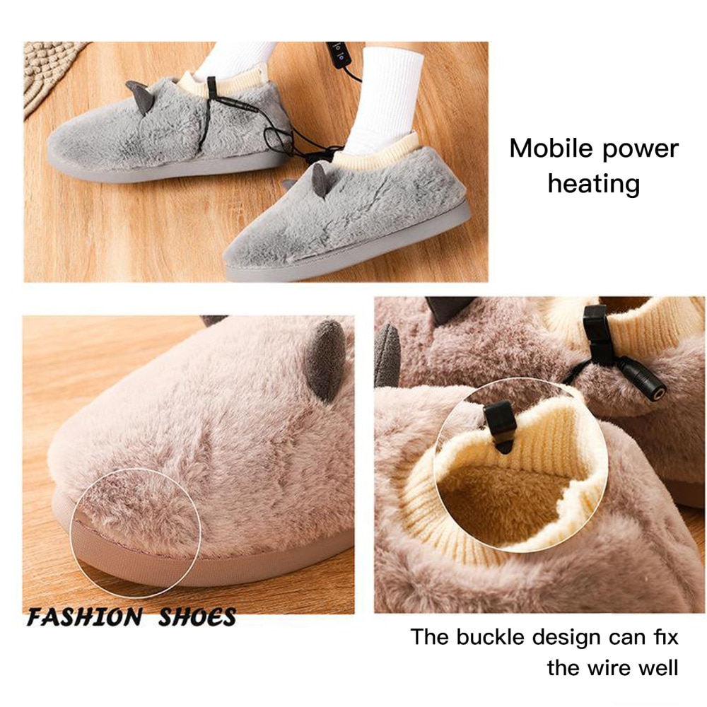 Heated Feet Warmer USB Foot Warmers Winter Shoes Plush Cute Removable And Washable Slippers