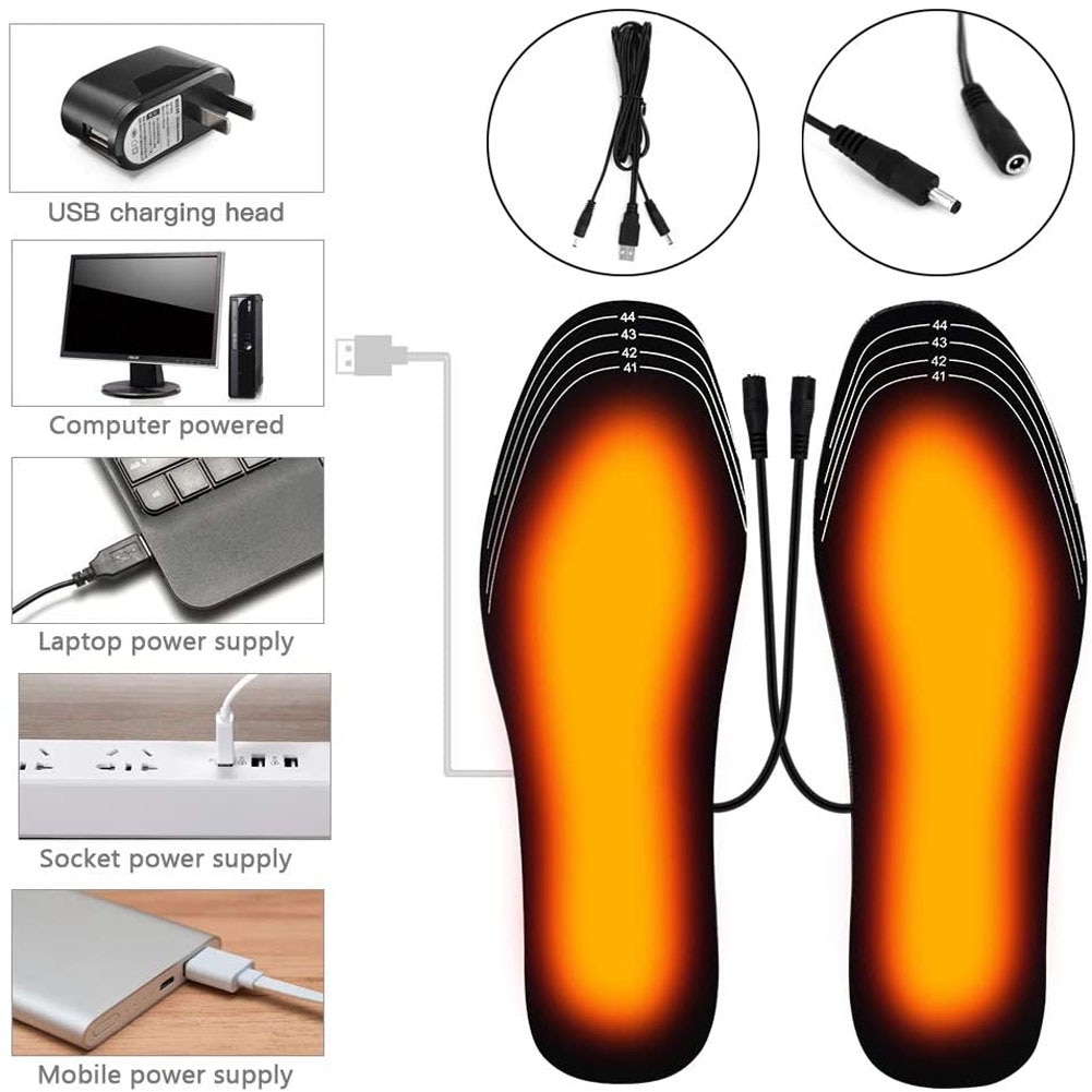 USB Heated Shoe Insoles Electric Foot Warming Pad Feet Warmer Sock Pad Mat Winter Outdoor Sports Heating Insole Winter Warm