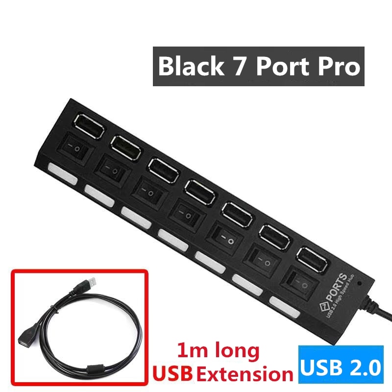 USB HUB 2.0 HUB Multi USB Splitter 4 7 Ports Expander Multiple USB 2 Hab no Power Adapter USB Hub with independent Switch For PC