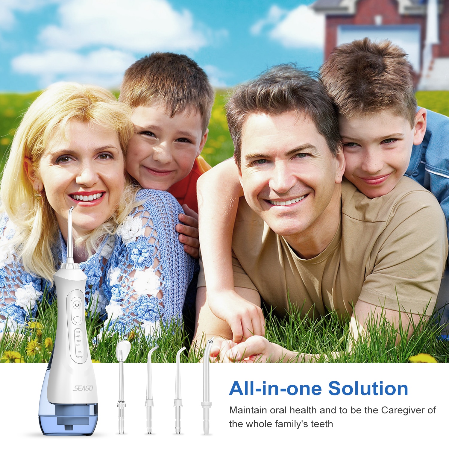USB Rechargeable Water Flosser Oral Irrigator Dental Portable 3 Modes 200ML Tank Water Jet Waterproof IPX7 Home
