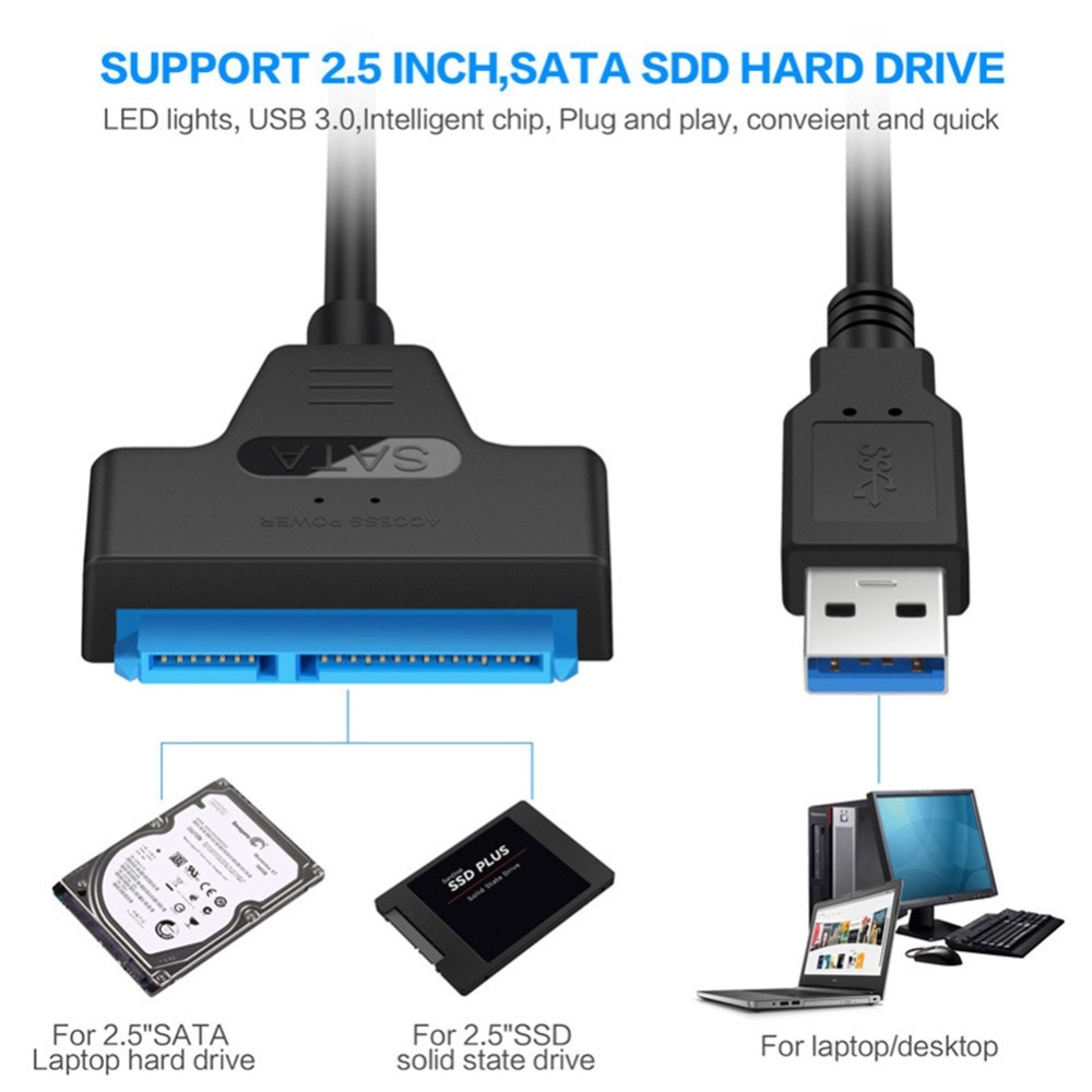 USB SATA 3 Cable Sata To USB 3.0 Adapter UP To 6 Gbps Support 2.5Inch External SSD HDD Hard Drive 22 Pin Sata III A25 2.0