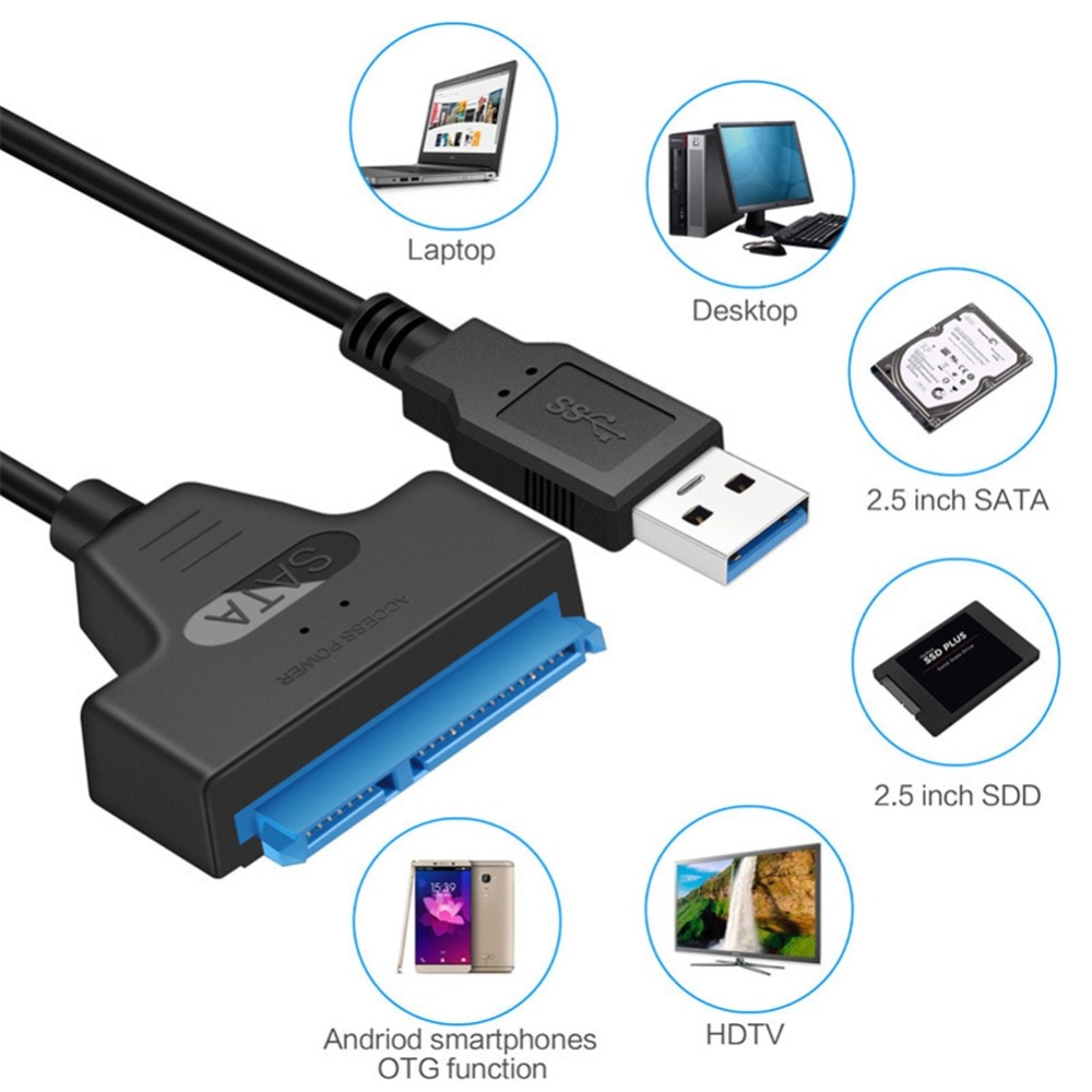 USB SATA 3 Cable Sata To USB 3.0 Adapter UP To 6 Gbps Support 2.5Inch External SSD HDD Hard Drive 22 Pin Sata III A25 2.0