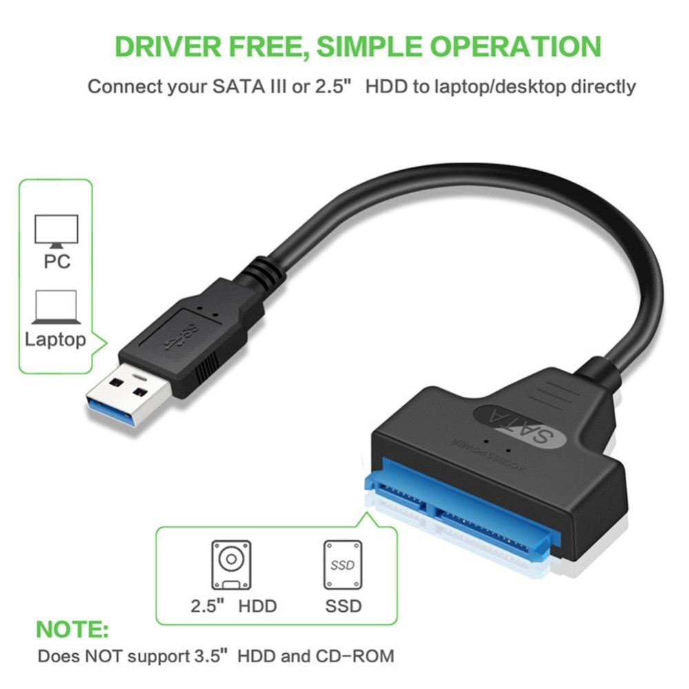 USB SATA 3 Cable Sata To USB 3.0 Adapter UP To 6 Gbps Support 2.5Inch External SSD HDD Hard Drive 22 Pin Sata III A25 2.0