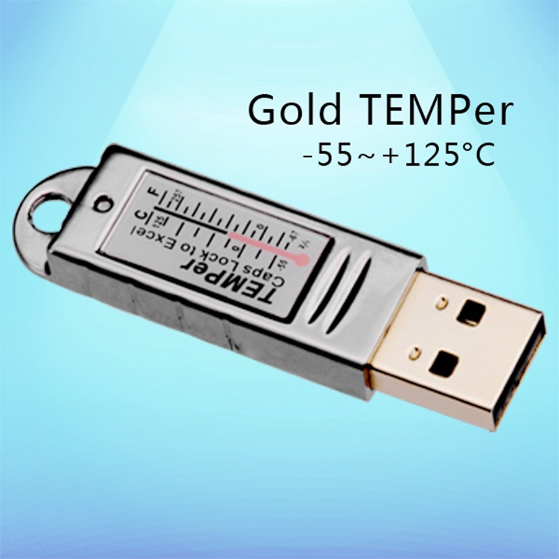 USB Sensor Thermometer Temperature Measurement Control Alarm Data Logger Tester USB Thermometer Gold TEMPer