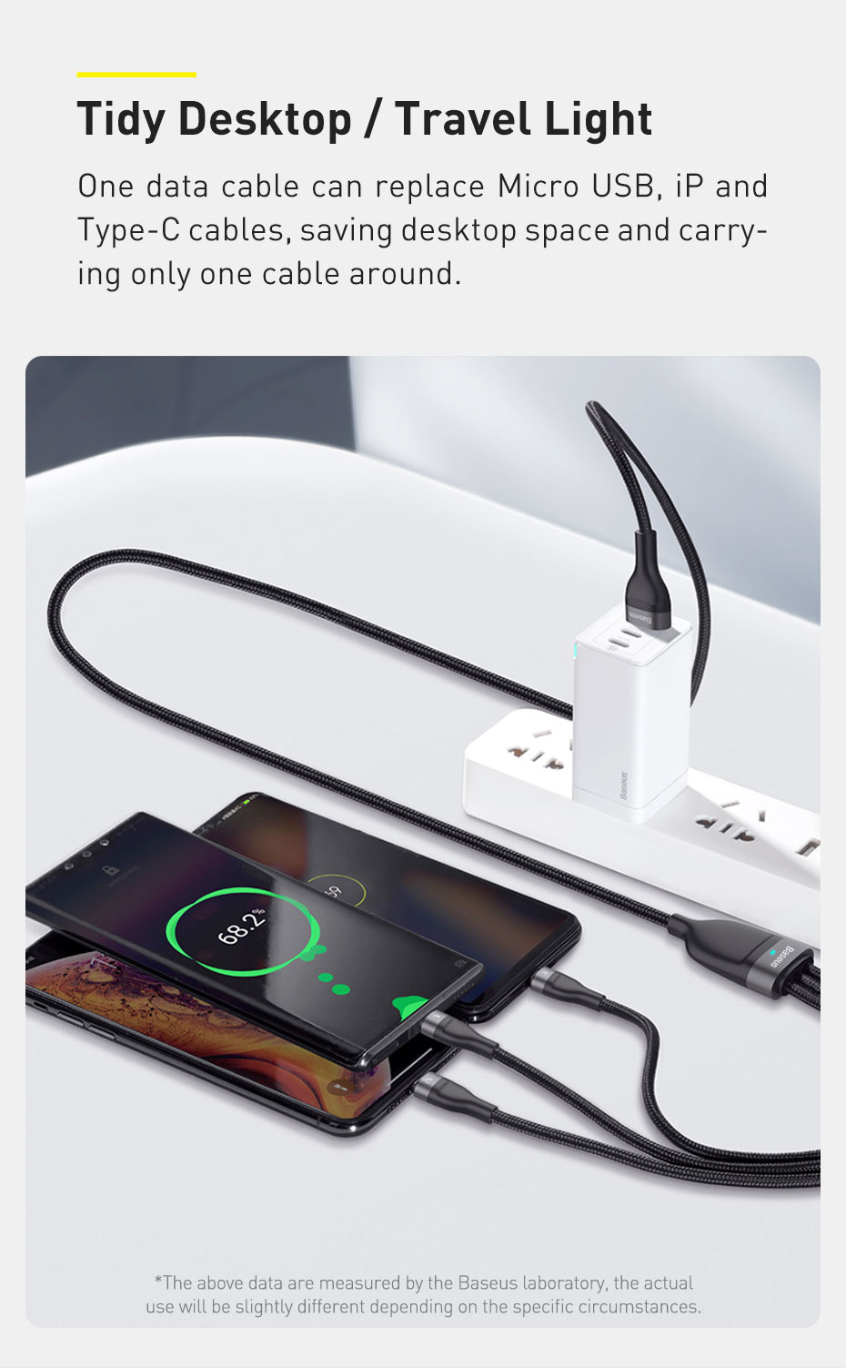 3 in 1 USB Cable For iPhone Samsung Xiaomi Type C 5A Fast Charging Micro USB Cable 3in1 USB Type-c USBC Data Wire Cord